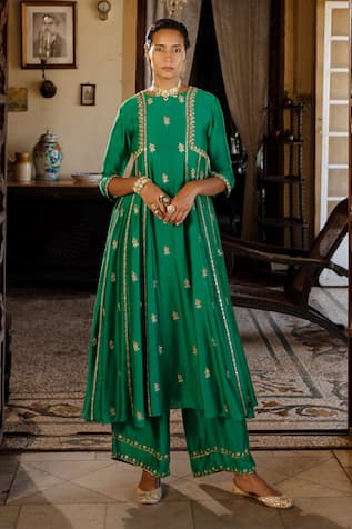 Paulmi and Harsh Embroidered Panelled Anarkali & Pant Set 