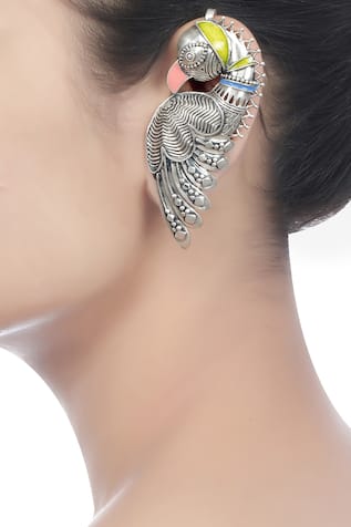 Carved Bird Ear Cuffs 