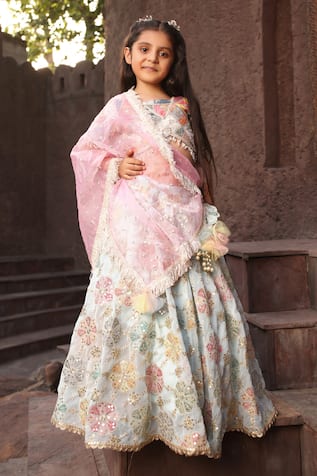 Floral Embroidered Lehenga Set 