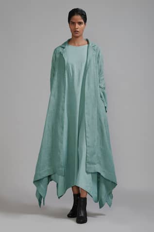 Mati Trench Koza Linen Asymmetric Jacket 