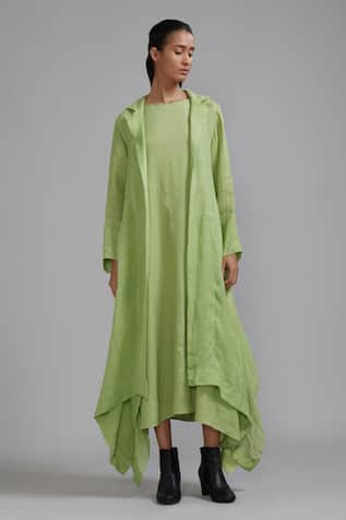 Mati Vari Aakaar Linen Dress & Trench Jacket Set 