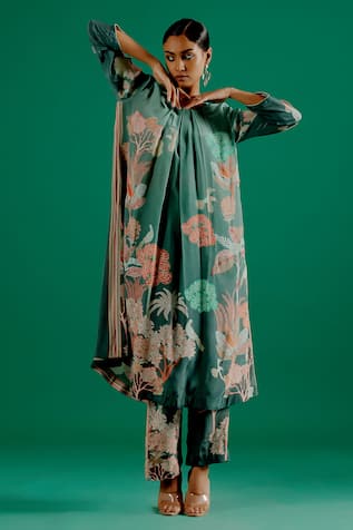 Sitaraa Riddhi Woodland Forest Print Kurta With Pant 