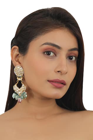 Stone Carved Dangler Earrings 