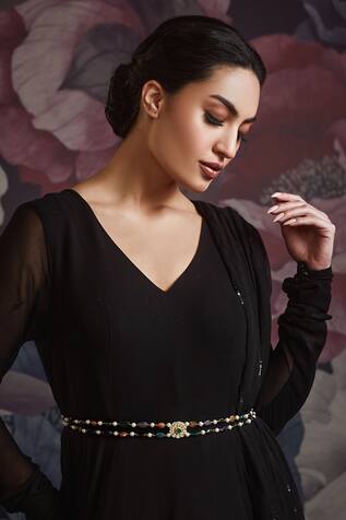 Gold Plated Kundan Waist Belt 