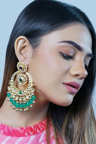 Stone Embellished Chandbali Earrings 