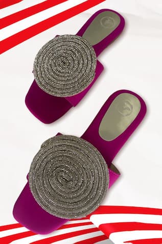 Globe Rhinestone Embellished Flats 