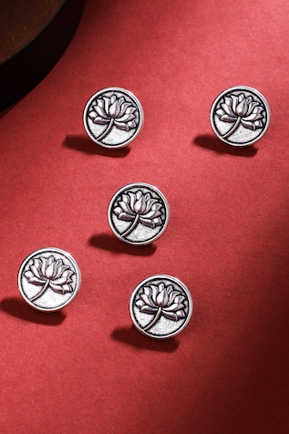 Cosa Nostraa Divine Lotus Brass Buttons - Set of 5