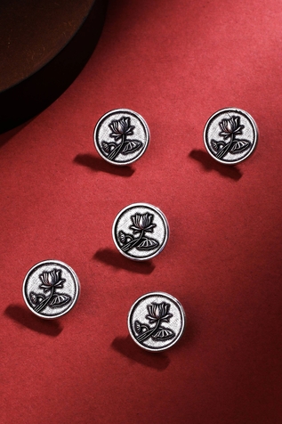 Cosa Nostraa Lotus Carved Buttons - Set of 5