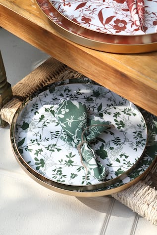 Floral Bloom Verbena Trays - 2 Pcs 