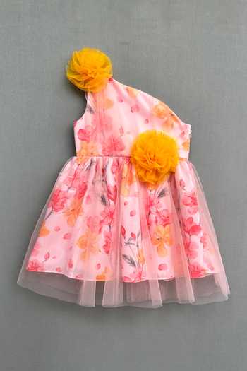 Label Neeti Floral Print Overlay Dress 