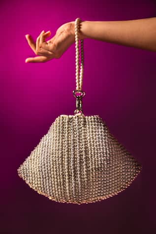 ClutcH'D Antique Metal Balls Embedded Clutch Bag 
