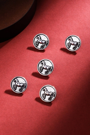 Cosa Nostraa Stallion Shimmer Brass Buttons - Set of 5