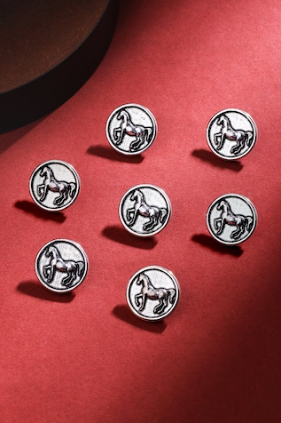 Cosa Nostraa Stallion Shimmer Brass Buttons - Set of 7