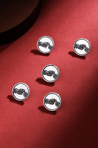 Cosa Nostraa Bold Biker Brass Buttons - Set of 5