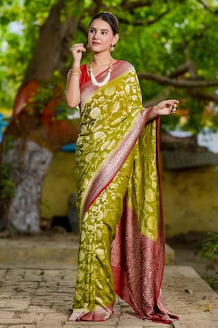 Buy Purple Banarasi Silk Reception Wear Cut Dana Work Saree Online From  Wholesale Salwar.