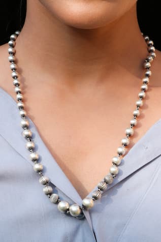 Oxidized Beaded Necklace 