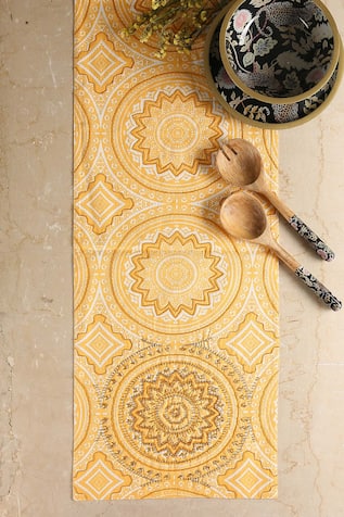 Cotton Bead Embellished Table Runner 