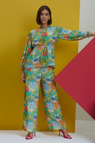 Nautanky Suns Out Coral Print Shirt & Pant Set