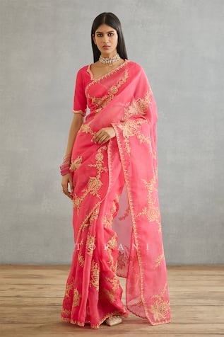 Torani Gul Kand Daavya Hand Embroidered Saree 