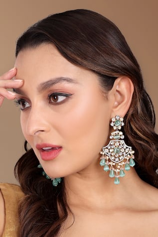 Kundan & Faux Diamond Earrings 
