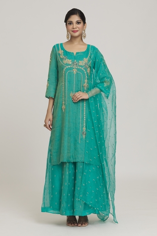 Sozenkari Sequin Embroidered Kurta Lehenga Set