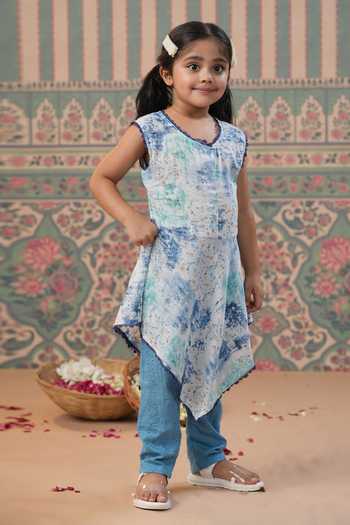 Cute Couture Flower Print Kurta With Pant 
