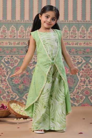 Cute Couture Floral Schiffli Cape & Palazzo Set 