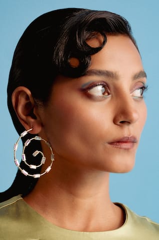Classic Marigold Swarovski Embellished Hoops 
