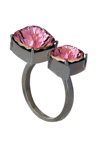Crystal Embellished Purple Ring 