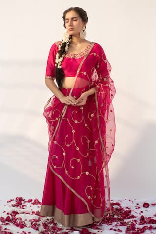 Apeksha Jain Label Lehenga Set With Embroidered Dupatta 