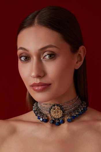 Paisley Pop Kundan Embellished Choker Necklace 