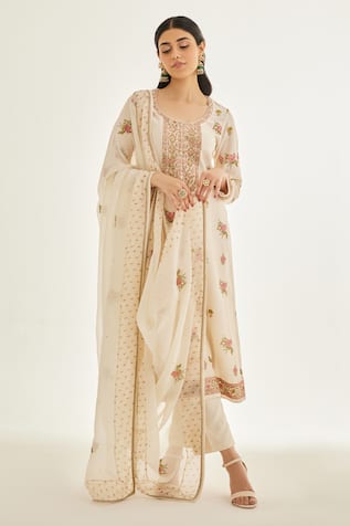 Shyam Narayan Prasad Zardozi Work & Printed Kurta Pant Set 