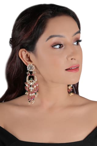Floral Bead Drop Chandbalis 