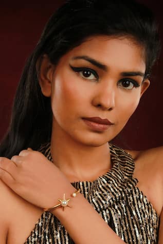 Star Embellished Open Bracelet 