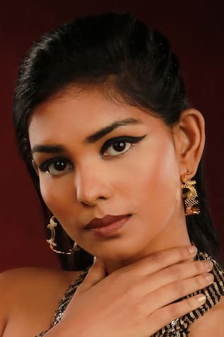 Textured C Shaped Hoop Earrings 
