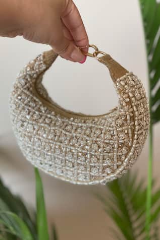 Bead Embroidered Crescent Bag 