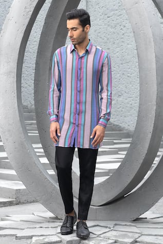 Chhavvi Aggarwal Stripe Print Kurta Set 