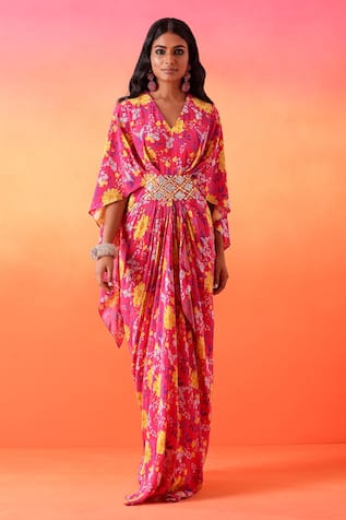 Seema Thukral Floral Print Maxi Dress 