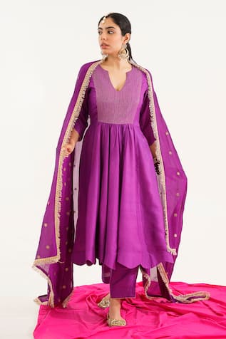 Avaha Sudara Zuha Embroidered Anarkali Kurta & Pant Set 