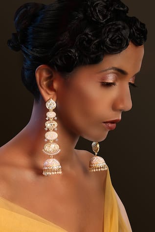 Meenakari Work Long Earrings 
