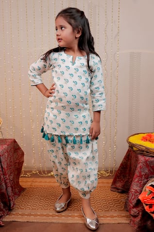 Tiny Colour Bouquet Print Kurta & Pant Set 