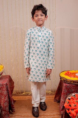 Tiny Colour Flower Print Kurta Set 