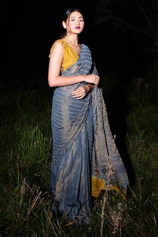 Bandhani Pattern Saree With Unstitched Blouse Piece 