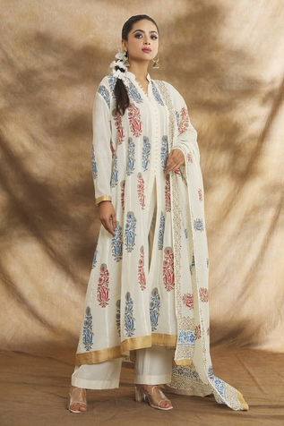 Peenacolada Floral Block Print Kurta Set