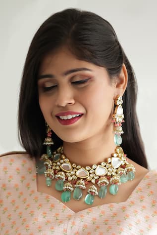Diamond Stone Embellished Choker Set 