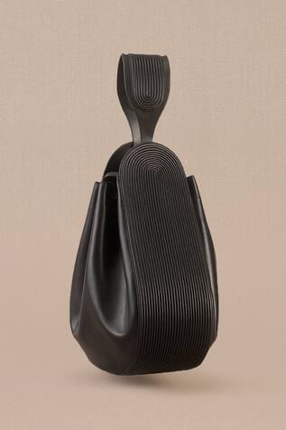 Corded Faux Leather Bucket Bag 