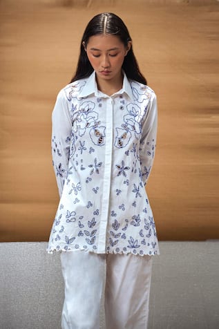 AMKA Unicorn Floral Cut Work Shirt 