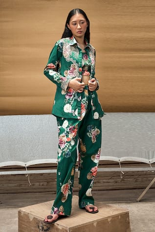 AMKA Bracia Print Shirted Pant Set 