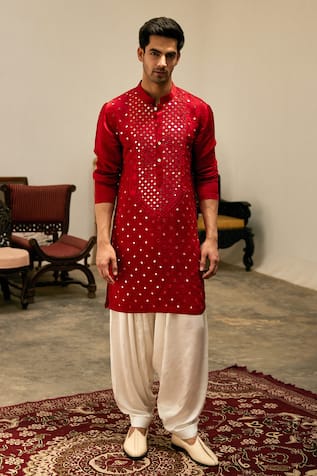 Ankit V Kapoor Zaid Mirror Embroidered Kurta & Salwar Set 