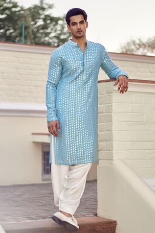 Ankit V Kapoor Yasir Mirror Embroidered Kurta Set 